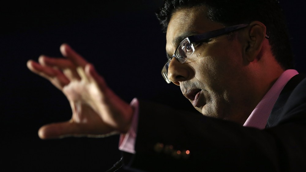 Conservative filmmaker and author Dinesh D'Souza speaks during the final day of the 2014 Republican Leadership Conference on May 31, 2014 in New Orleans, La.