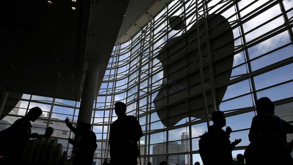 Attendees gather at the Apple Worldwide Developers Conference at the Moscone West center on June 2, 2014 in San Francisco, Calif.