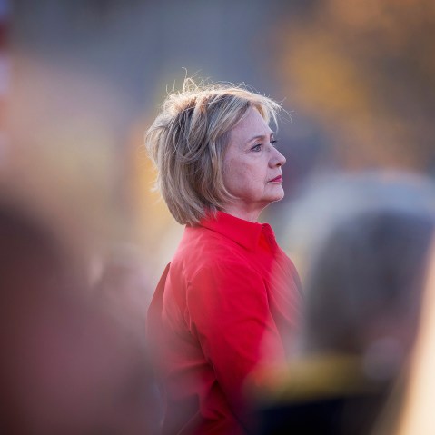 Democratic presidential candidate Hillary Clinton speaks to guests at a campaign event on Nov. 3, 2015 in Coralville, Iowa. (Photo by Scott Olson/Getty)