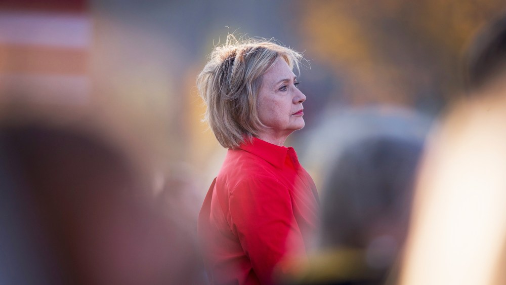 Democratic presidential candidate Hillary Clinton speaks to guests at a campaign event on Nov. 3, 2015 in Coralville, Iowa. (Photo by Scott Olson/Getty)