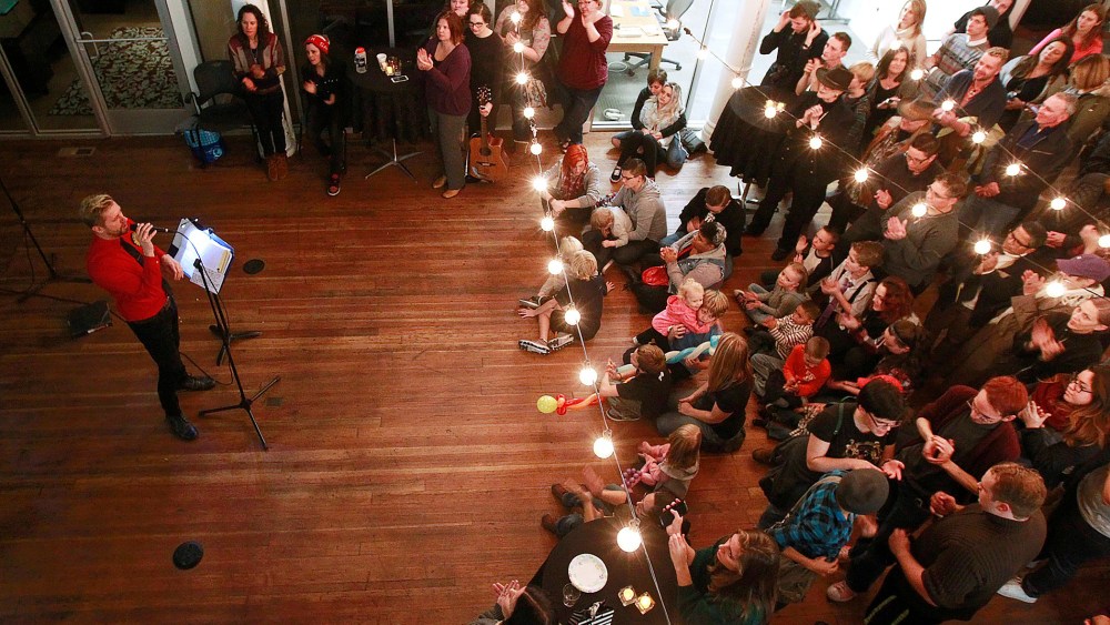 Executive Director of Equality Utah Troy Williams speaks at a rally and party in support of gay and lesbian families sponsored by the Utah Pride Center on Nov. 9, 2015 in Salt Lake City, Utah. (Photo by George Frey/Getty)