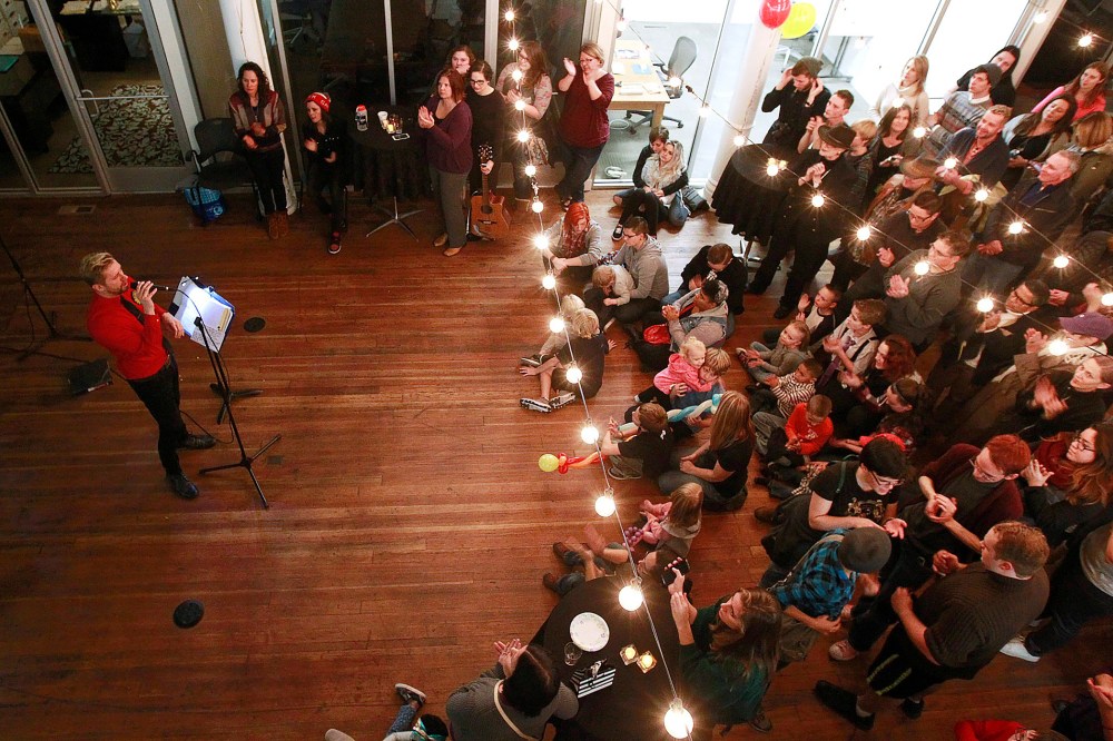 Executive Director of Equality Utah Troy Williams speaks at a rally and party in support of gay and lesbian families sponsored by the Utah Pride Center on Nov. 9, 2015 in Salt Lake City, Utah. (Photo by George Frey/Getty)