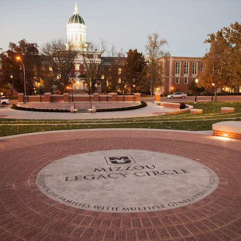Mizzou Legacy Circle at the Mel Carnahan quad on the campus of University of Missouri - Columbia is seen on Nov. 10, 2015 in Columbia, Mo. (Photo by Michael B. Thomas/Getty)