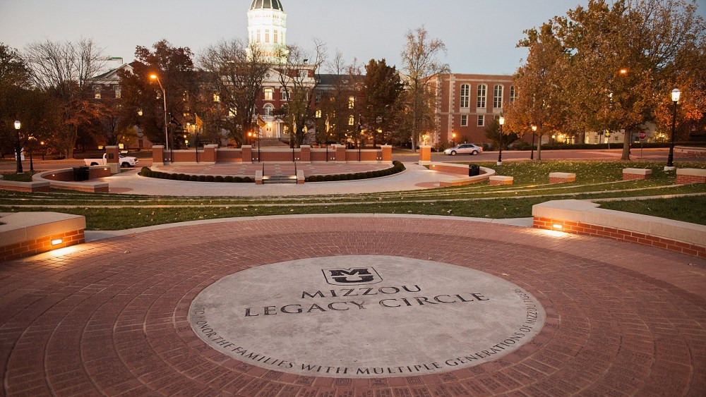 Mizzou Legacy Circle at the Mel Carnahan quad on the campus of University of Missouri - Columbia is seen on Nov. 10, 2015 in Columbia, Mo. (Photo by Michael B. Thomas/Getty)