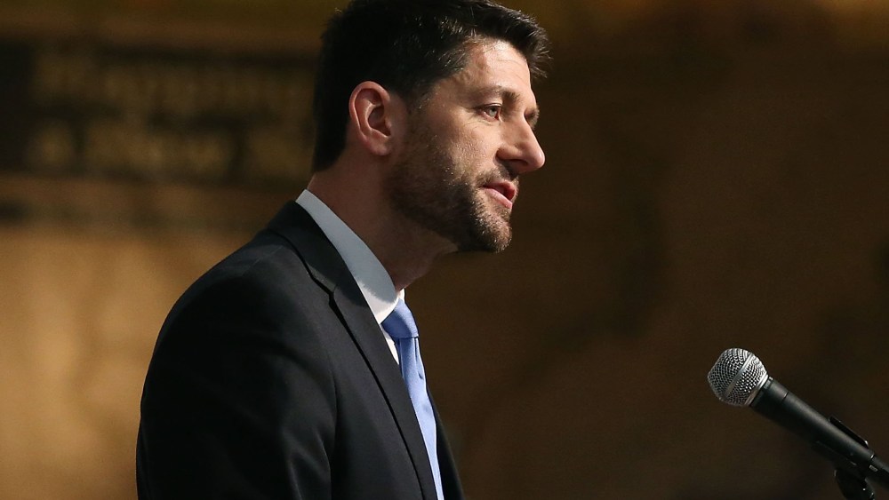 House Speaker Paul Ryan (R-WI) delivers a speech at the Library of Congress, Dec. 3, 2015 in Washington, D.C. (Photo by Mark Wilson/Getty)