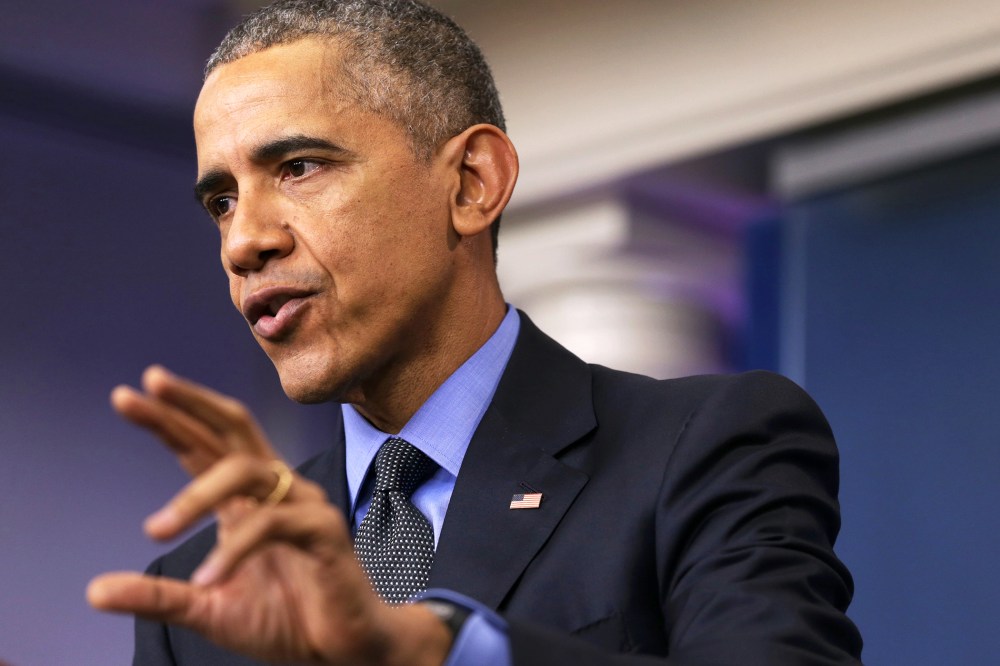 President Barack Obama speaks to the media during his year end news conference in the Brady Briefing Room at the White House on Dec. 18, 2015 in Washington, D.C. (Photo by Alex Wong/Getty)