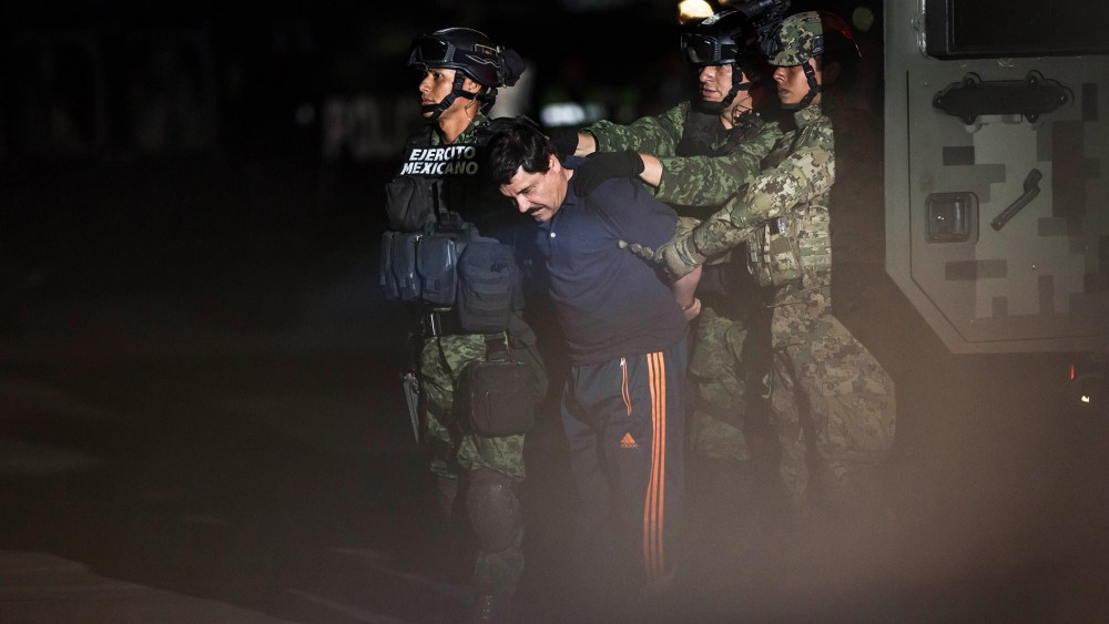 Joaquin Guzman Loera, also known as "El Chapo" is transported to Maximum Security Prison of El Altiplano in Mexico City, Mexico on Jan. 8, 2016. (Photo by Daniel Cardenas/Anadolu Agency/Getty)
