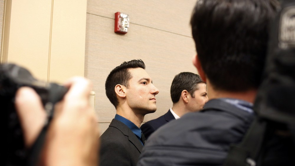 David Daleiden, a defendant in an indictment stemming from a Planned Parenthood video he helped produce, arrives for court at the Harris County Courthouse after surrendering to authorities on Feb. 4, 2016 in Houston, Texas. (Photo by Eric Kayne/Getty)