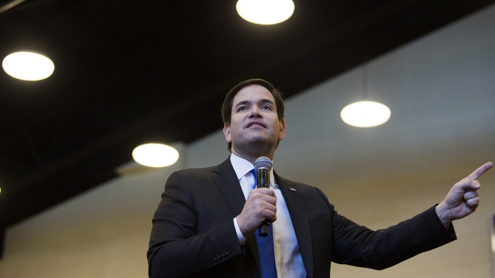 Republican presidential candidate Senator Marco Rubio (R-FL) speaks at Patrick Henry College, Feb. 28, 2016 in Purcellville, Va. (Photo by Drew Angerer/Getty)
