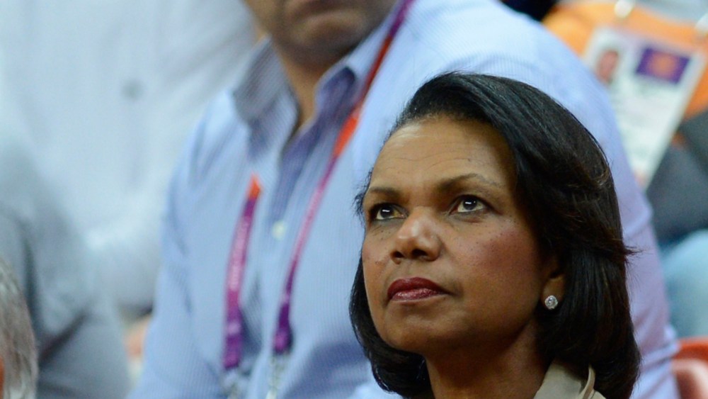 Former Secretary of State Condoleeza Rice at the Basketball Arena on August 6, 2012 in London.