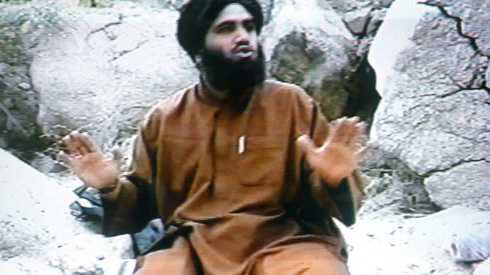 A frame grab from the Saudi-owned television network MBC shows Suleiman Abu Ghaith claiming responsibility for the September 11 suicide attacks in the United States in an undated videotape broadcast by the Dubai-based MBC, April 17, 2002.