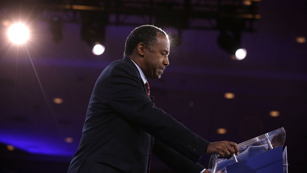 Republican presidential candidate Ben Carson speaks during CPAC 2016 March 4, 2016 in National Harbor, Md. (Photo by Alex Wong/Getty)