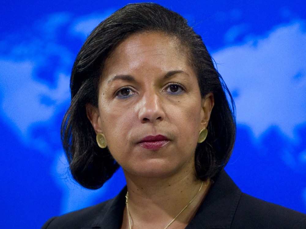 File Photo: dated July 7, 2011 shows US Ambassador to the United Nations Susan Rice speaking about the independence of South Sudan during a briefing at the US State Department in Washington, DC. (Photo by Saul Loeb/AFP/Getty Images)