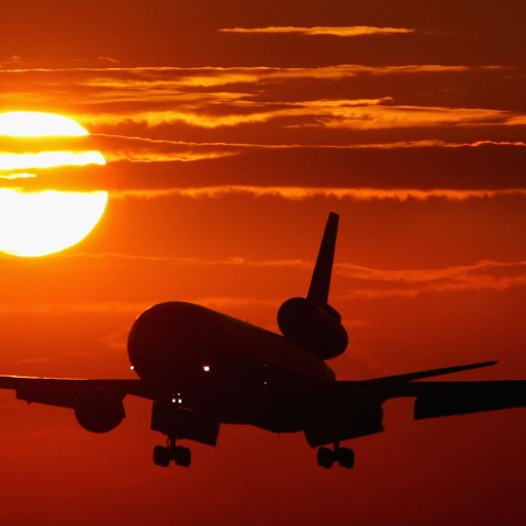Commercial Airline Comes In For Landing In Florida