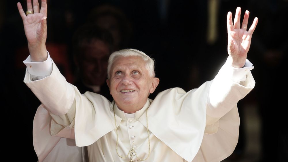 File Photo: Picture taken on July 8, 2006 of Pope Benedict XVI waving to pilgrims on arrival at the Generalitat Palace in Valencia. Pope Benedict XVI announced on February 11, 2013 he will resign as leader of the world's 1.1 billion Catholics on...