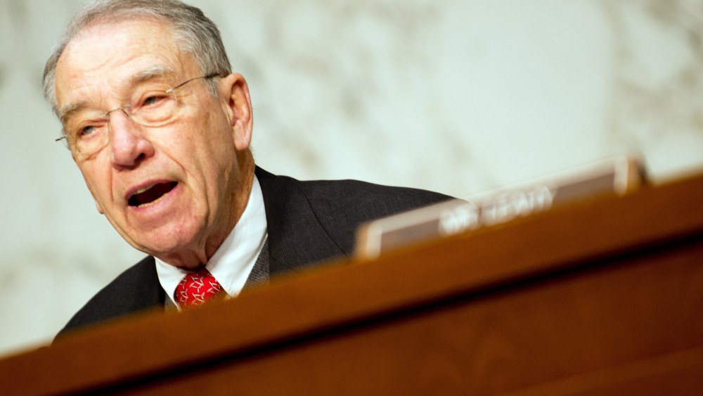 Senator Chuck Grassley, R-IA, on Capitol Hill in Washington, D.C., February 13, 2013.
