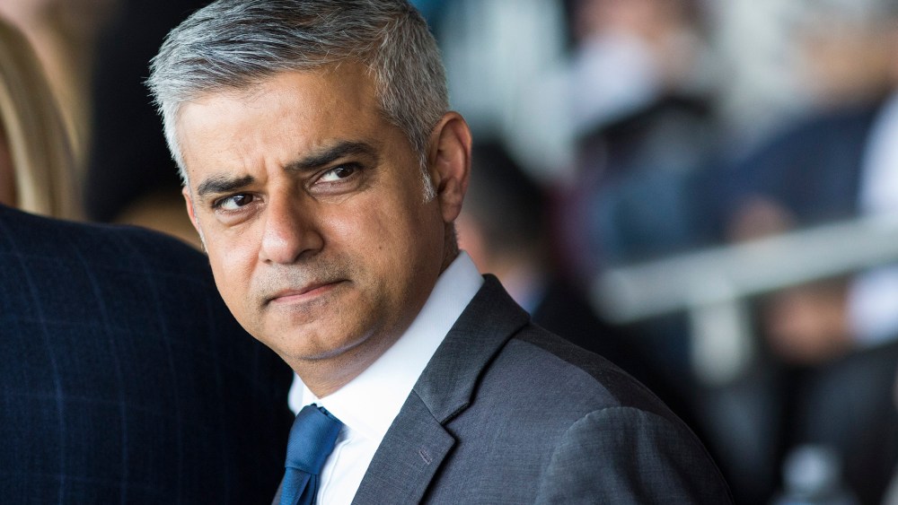 London Mayor Sadiq Khan attends Yom HaShoah, the Jewish Community's Holocaust Remembrance Day, at the Barnet Copthall Stadium on May 8, 2016 in London, England. (Photo by Jack Taylor/Getty)
