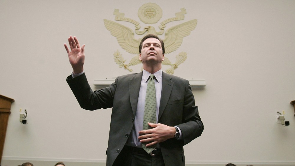 File Photo: The Honorable James Comey, Deputy Attorney General, U.S. Department of Justice, is sworn in before delivering testimony during the House Judiciary Committee hearing concerning reauthorization of the PATRIOT Act June 8, 2005 on Capitol Hill...