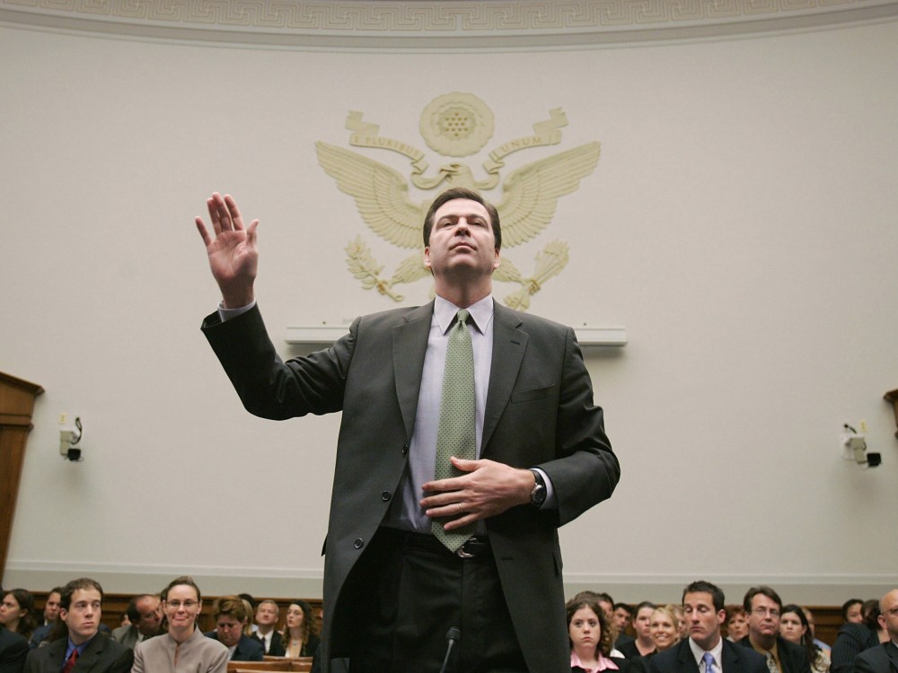 File Photo: The Honorable James Comey, Deputy Attorney General, U.S. Department of Justice, is sworn in before delivering testimony during the House Judiciary Committee hearing concerning reauthorization of the PATRIOT Act June 8, 2005 on Capitol Hill...