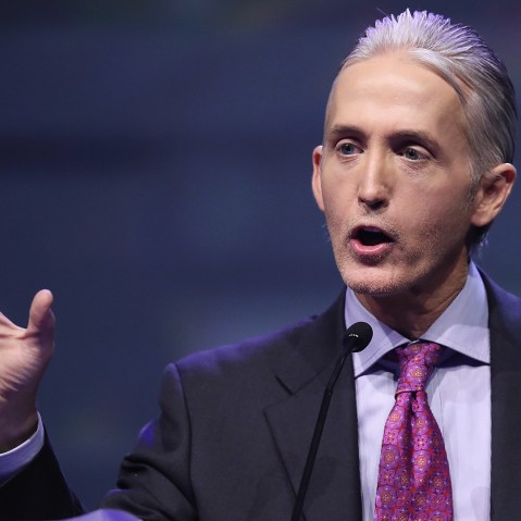 Rep. Trey Gowdy (R-S.C.) speaks at the NRA-ILA Leadership Forum during the NRA Convention at the Kentucky Exposition Center on May 20, 2016 in Louisville, Ky. (Photo by Scott Olson/Getty)