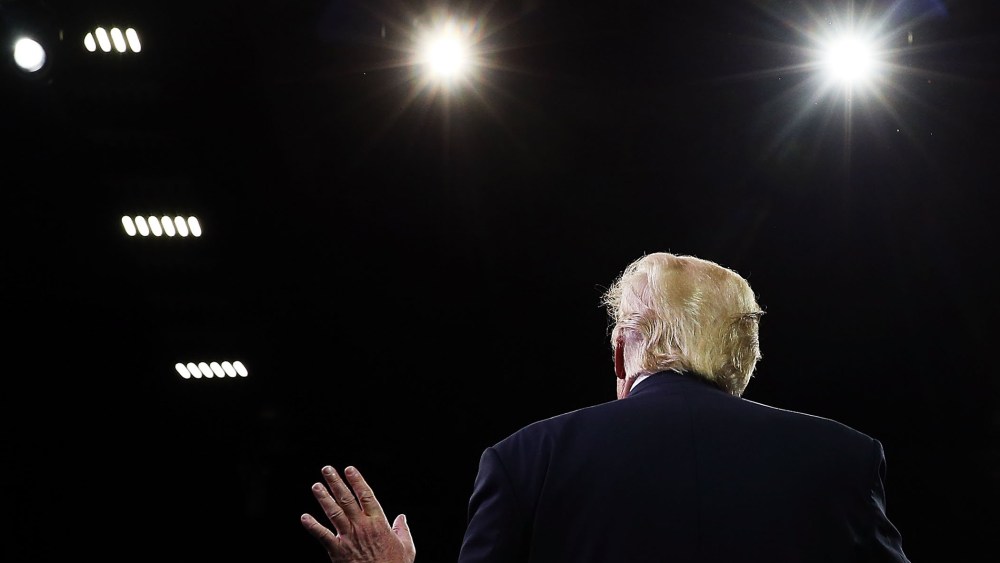 Presumptive Republican presidential candidate Donald Trump speaks at a rally in Fresno on May 27, 2016 in Fresno, Calif. (Photo by Spencer Platt/Getty)