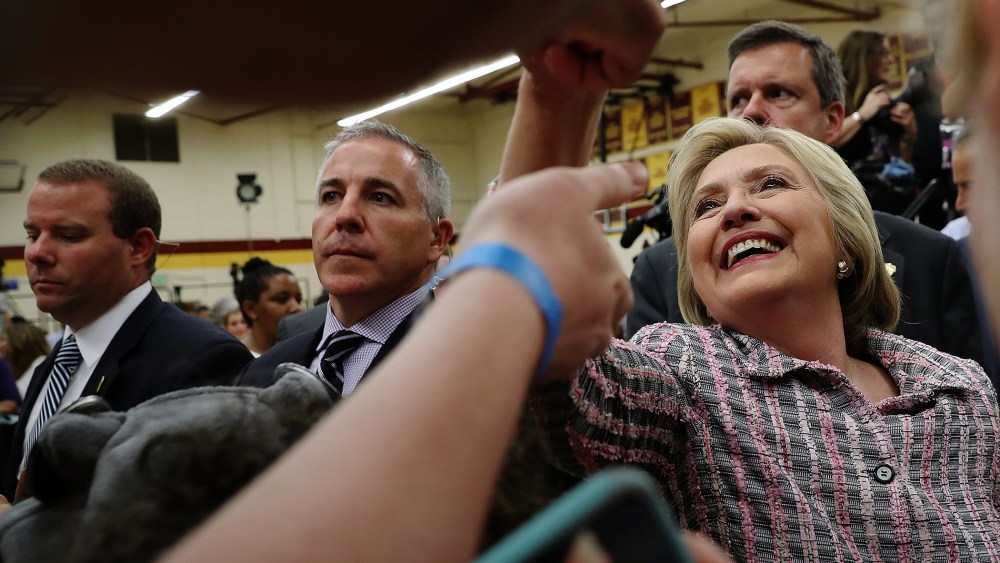 Democratic presidential candidate, former Secretary of State Hillary Clinton greets supporters during a campaign rally at Sacramento City College on June 5, 2016 in Sacramento, Calif. (Photo by Justin Sullivan/Getty)