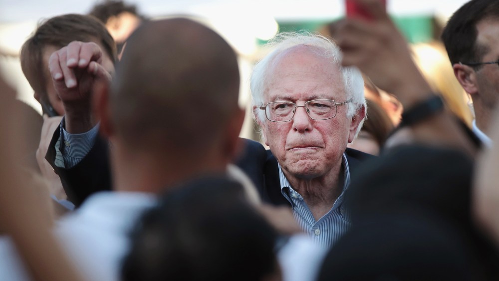 Democratic presidential candidate Senator Bernie Sanders campaigns in the Silverlake neighborhood on June 7, 2016 in Los Angeles, Calif. (Photo by Scott Olson/Getty)