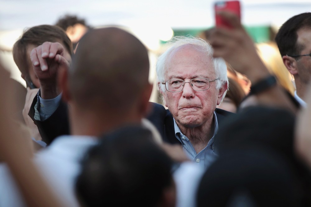 Democratic presidential candidate Senator Bernie Sanders campaigns in the Silverlake neighborhood on June 7, 2016 in Los Angeles, Calif. (Photo by Scott Olson/Getty)