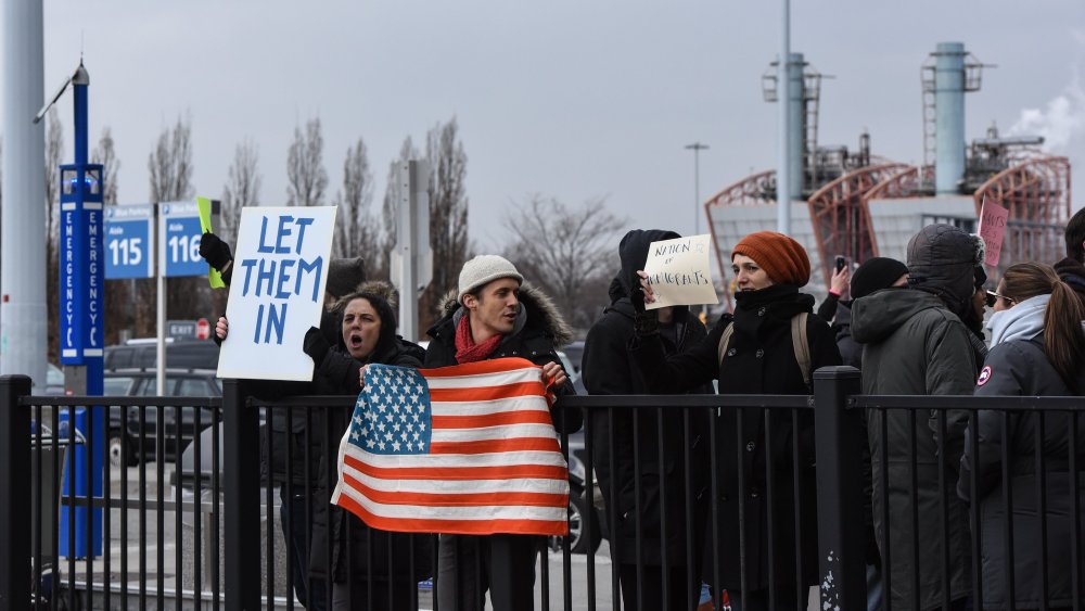 Image: Protestors Rally At JFK Airport Against Muslim Immigration Ban