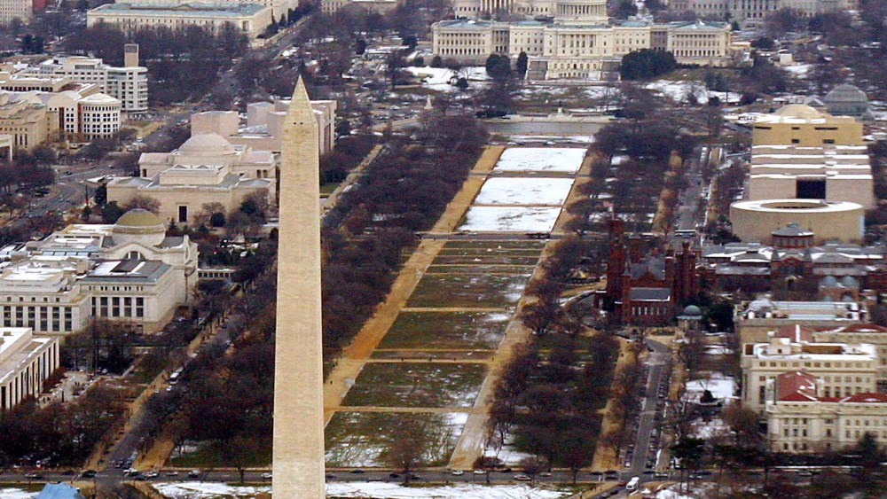 This 13 February, 2006 aerial view shows