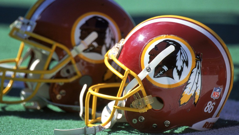 Washington Redskins helmets (Photo by  Doug Pensinger/Allsport  via Getty Images)