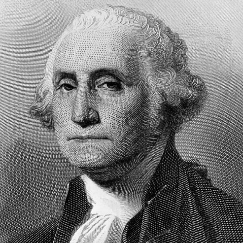A portrait of George Washington, first President of the United States serving from 1789 to 1797. (Photo by National Archive/Newsmakers)