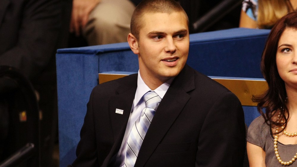 Track Palin sits with Willow Palin while holding Trig Palin on day three of the Republican National Convention (RNC) at the Xcel Energy Center on Sept. 3, 2008 in St. Paul, Minn. (Photo by Justin Sullivan/Getty)