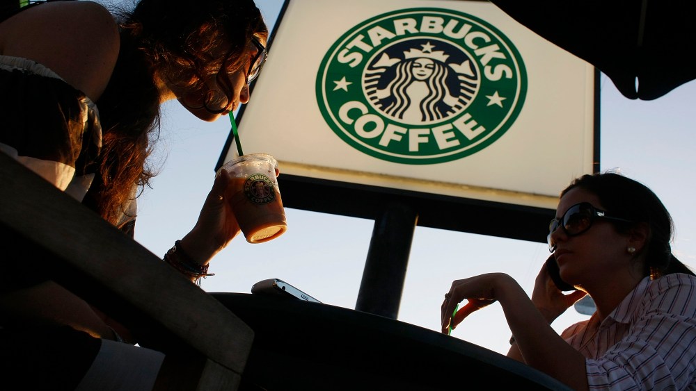 Customers at a Starbucks in Miami