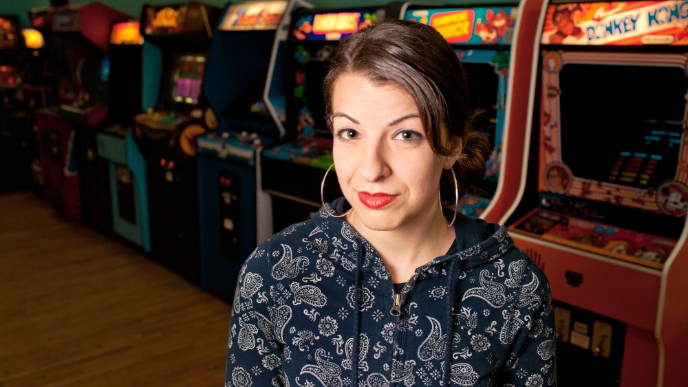 Anita Sarkeesian at The Rusty Quarters Retro Arcade and Museum in Minneapolis, Minn. in Jan. 2013.