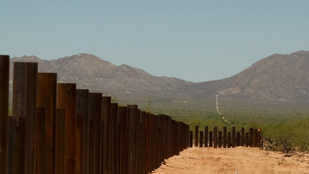 A new border fence is seen at the zone known as El Bajio, in Sasabe Arzn., Wednesday, May 23, 2007. El Bajio is one of the immigrants busiest crossing points. Democrats are seeking to slash the number of foreign workers who could come to the U.S. with...