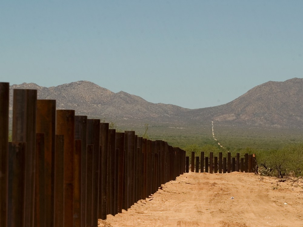 A new border fence is seen at the zone known as El Bajio, in Sasabe Arzn., Wednesday, May 23, 2007. El Bajio is one of the immigrants busiest crossing points. Democrats are seeking to slash the number of foreign workers who could come to the U.S. with...