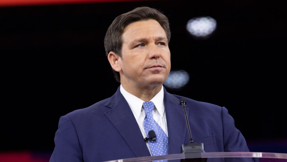 Florida governor Ron DeSantis speaks during the Conservative Political Action Conference (CPAC) in Orlando, Fla. on Feb. 24.