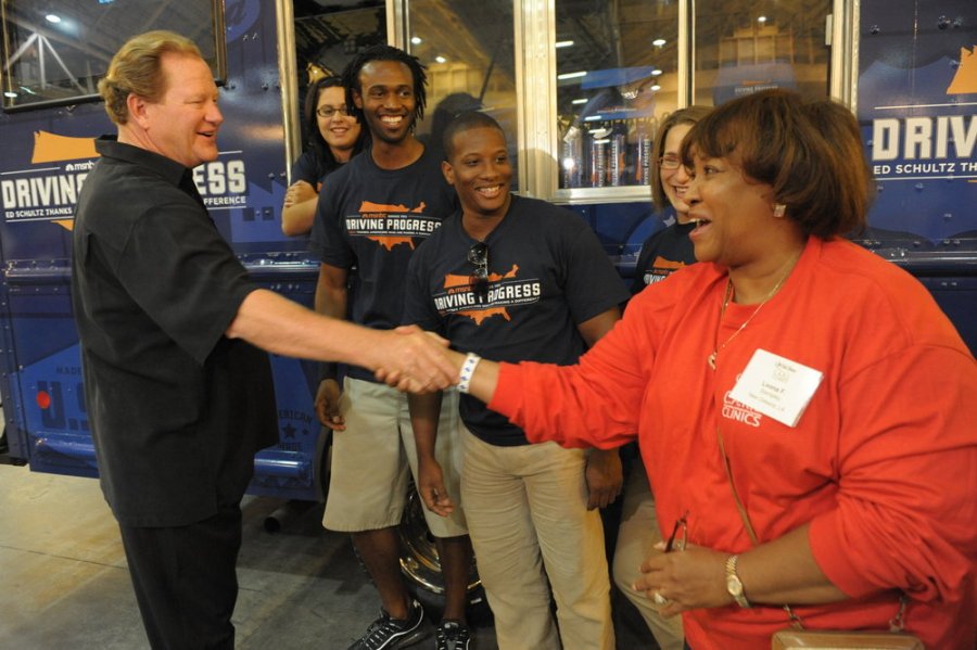 Ed meets Driving Progress and clinic volunteers