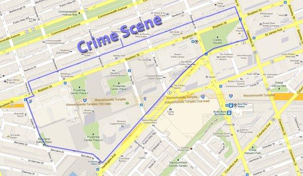 The scene of the crime in Boston