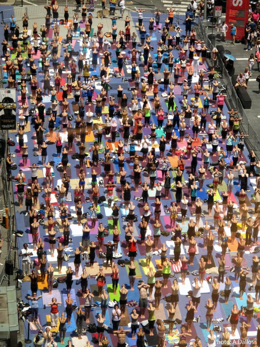 Yoga in Times Square