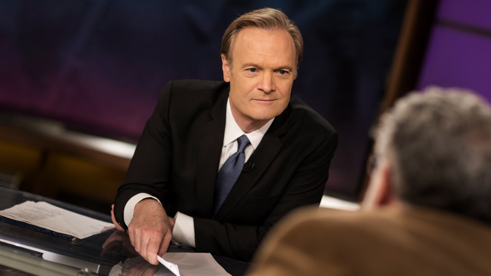 Lawrence O'Donnell on set of The Last Word.