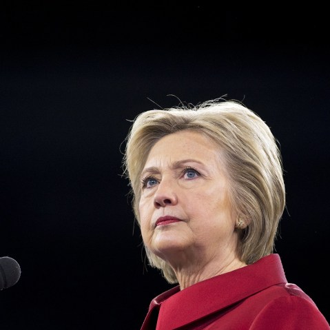 Democratic presidential hopeful former Secretary of State Hillary Clinton arrives to speak at an event in Washington, D.C., March 21, 2016. (Photo by Saul Loeb/AFP/Getty)