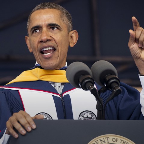 President Barack Obama speaks during the commencement ceremony for Howard University in Washington, DC, May 7, 2016. (Saul Loeb/AFP/Getty)