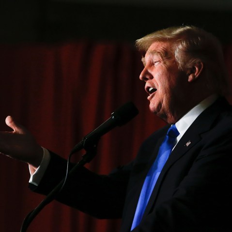 Republican presidential candidate Donald Trump speaks at a fundraising event in Lawrenceville, N.J., on May 19, 2016. (Photo by Eduardo Munoz Alvarez/AFP/Getty)