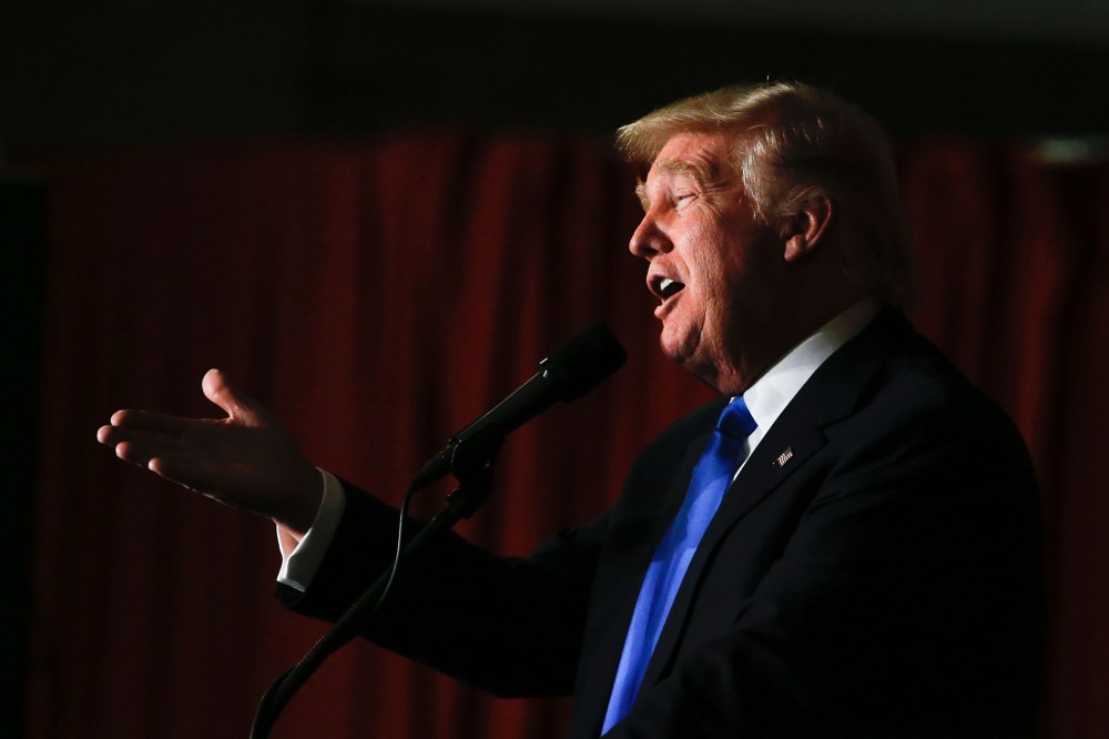 Republican presidential candidate Donald Trump speaks at a fundraising event in Lawrenceville, N.J., on May 19, 2016. (Photo by Eduardo Munoz Alvarez/AFP/Getty)
