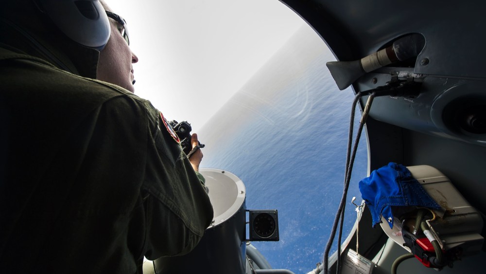 A French soldier searches for debris from the crashed EgyptAir flight MS804 over the Mediterranean Sea, May 20, 2016. (Photo by Alexandre Groyer/Marine Nationale/AFP/Getty)