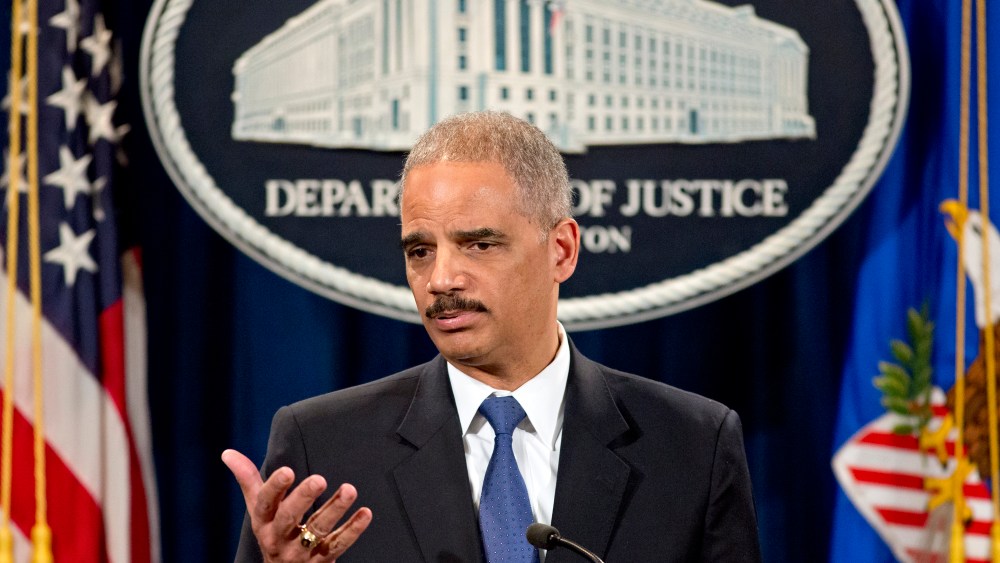 The U.S. Justice Department has launched a criminal investigation into the Internal Revenue Service’s inappropriate targeting of conservative and Tea Party groups, Attorney General Eric Holder announced Tuesday afternoon.  (Photo by J. Scott Applewhite...