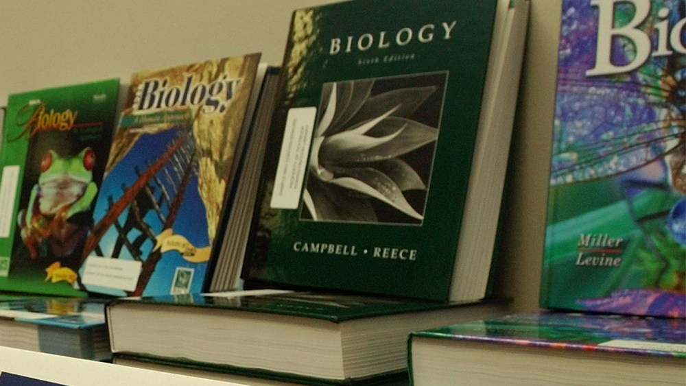 Some of the biology textbooks, Sept. 10, 2003.