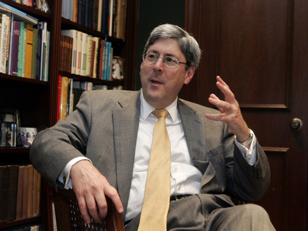 File Photo: Doug Feith headed the Pentagon  policy office in the early days of the Iraq War and was predisposed to finding a connection between Iraq and al-Qaida. (Photo by Evan Vucci/AP Photo, File)